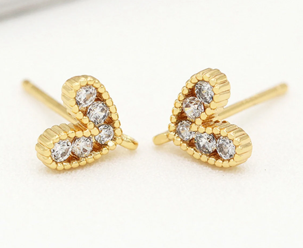 Cute Small Gold Earrings Designs| Heart Shape Earring Designs
